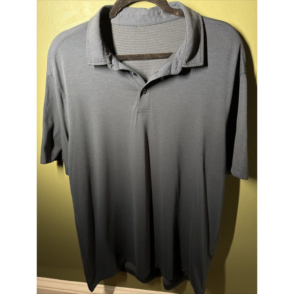 Lululemon Evolution Mens Light Blue Short Sleeve Stretch Polo Shirt Golf